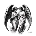 2 Angels tattoo design idea