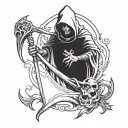 reaper whit scythe tattoo design idea