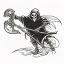 reaper whit scythe tattoo design idea