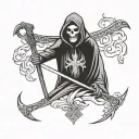 reaper whit scythe tattoo design idea