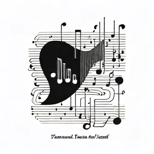 Incorporate musical notes forming a waveform pattern that resembles a circuit board design tattoo design idea