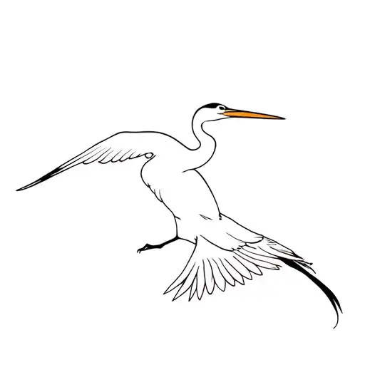 heron flying tattoo design idea