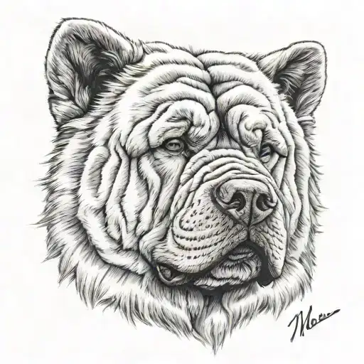 blue chow chow Mike tyson tattoo design idea