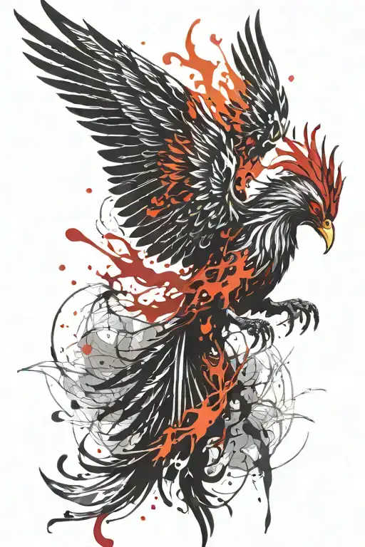simple phoenix rising Phoenix bird tattoo design idea