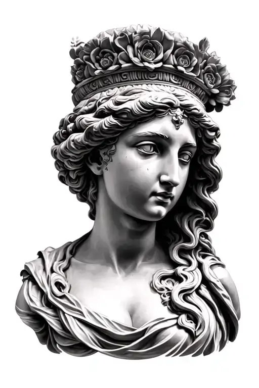 Athens goddess tattoo design idea