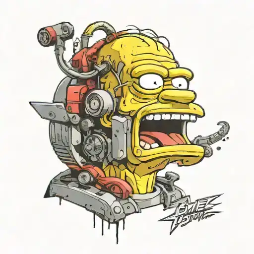 Homer Simpson as a transformer tattoo design idea