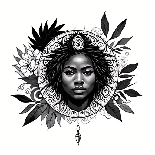 Afrocentric pastlife wisdom courage symbols incorporated and something African tribal tattoo design idea