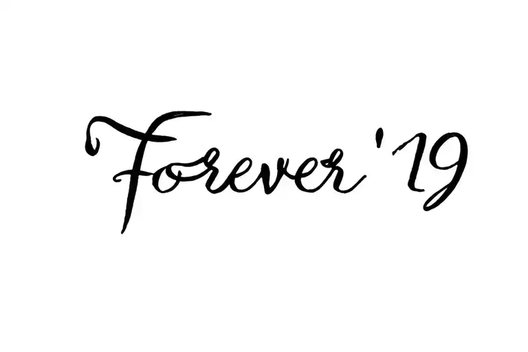"Forever 19" Throat tattoo design idea