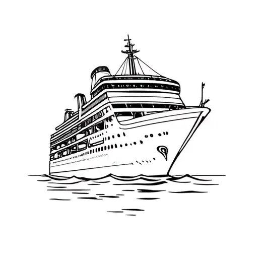 cruise ship tattoo design idea