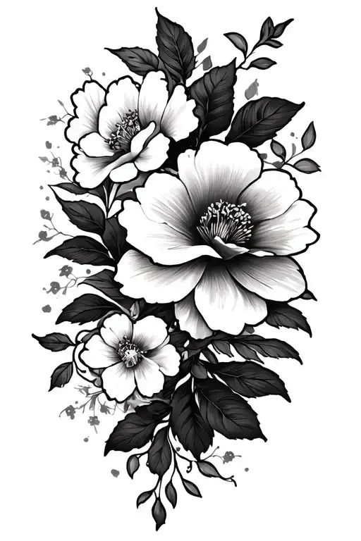 Japanese floral sleeve tattoo design idea