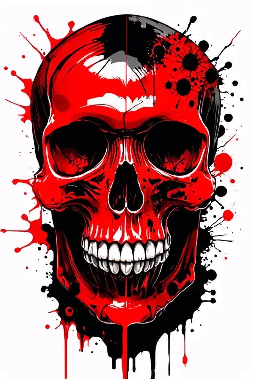 biometric skull adorned tattoo design idea