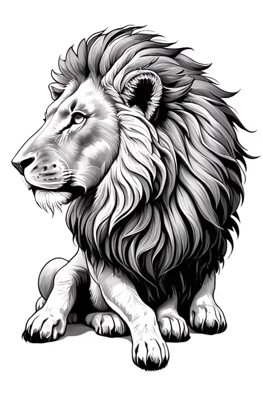 Lion And Lamb tattoo design idea