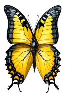 yellow butterfly 444 virgo tattoo design idea