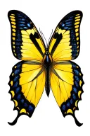 yellow butterfly 444 virgo tattoo design idea