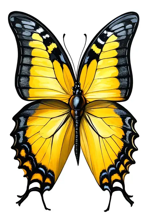 yellow butterfly 444 virgo tattoo design idea
