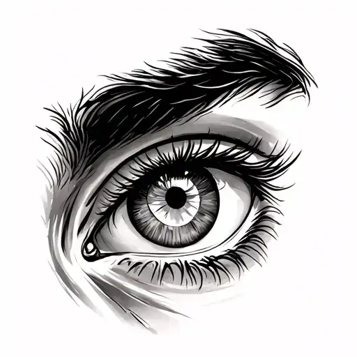 Male Realistic Eye tattoo design idea