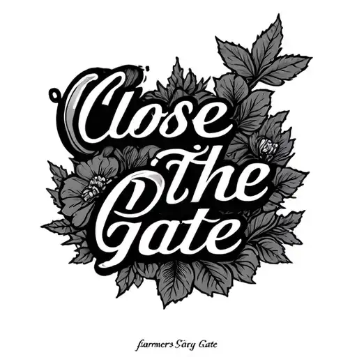 "“Close the gate”" farmers Gate tattoo design idea