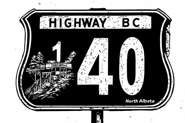 highway 1 bc, highway 40 north Alberta, highway 401 Toronto signs tattoo design idea