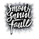 "snowfall" in cursive writing tattoo design idea