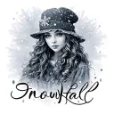"snowfall" in cursive writing tattoo design idea