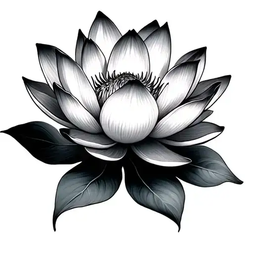 white lotus flower tattoo design idea