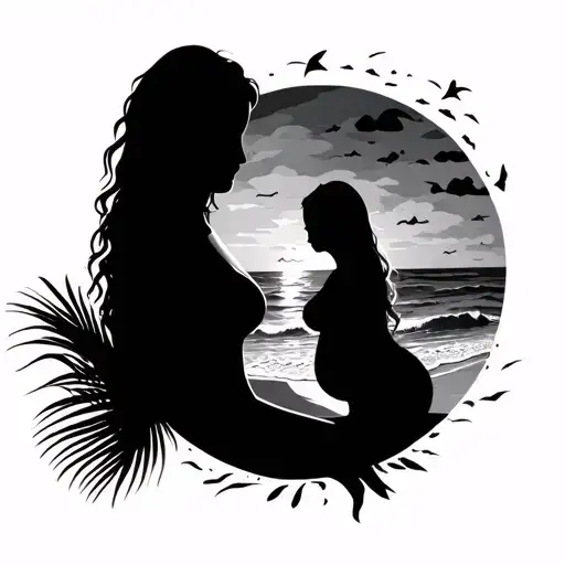 beach theme miscarriage pregnancy loss tattoo design idea