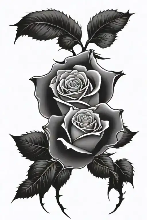 Roses with thorns, with "i love you rosebud" wording  tattoo design idea