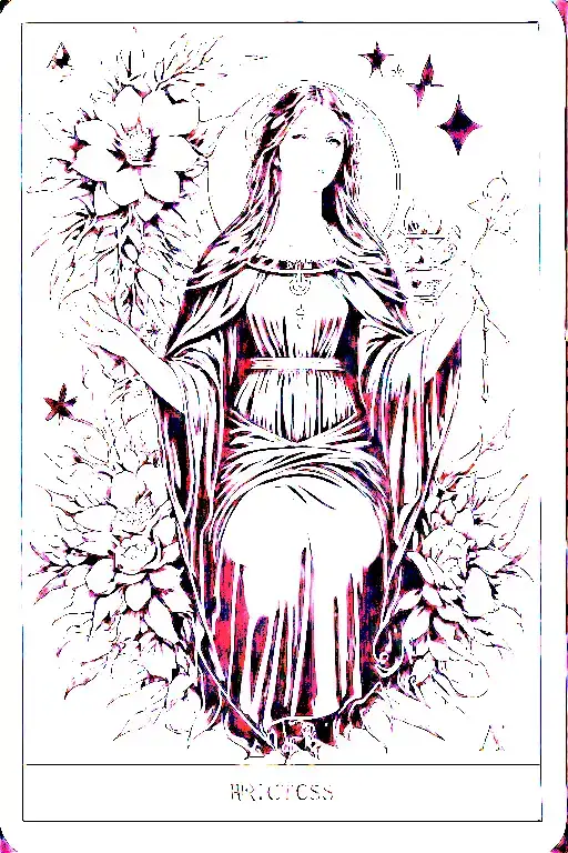 dark feminine high priestess tarot card surrounded tattoo design idea