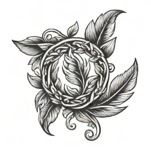 Laurel wreath tattoo in the form of an engagement ring tattoo design idea
