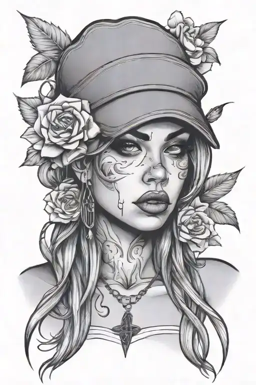 betrayed gangster girl cry tattoo design idea