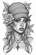 betrayed gangster girl cry tattoo design idea