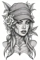 betrayed gangster girl cry tattoo design idea
