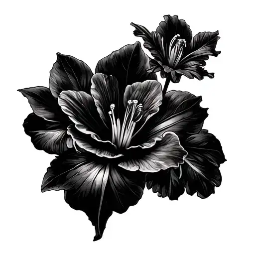 family in japanese and pictures with kaffir lily flower and japanese kerria and kaempferia and japanese anemone tattoo design idea