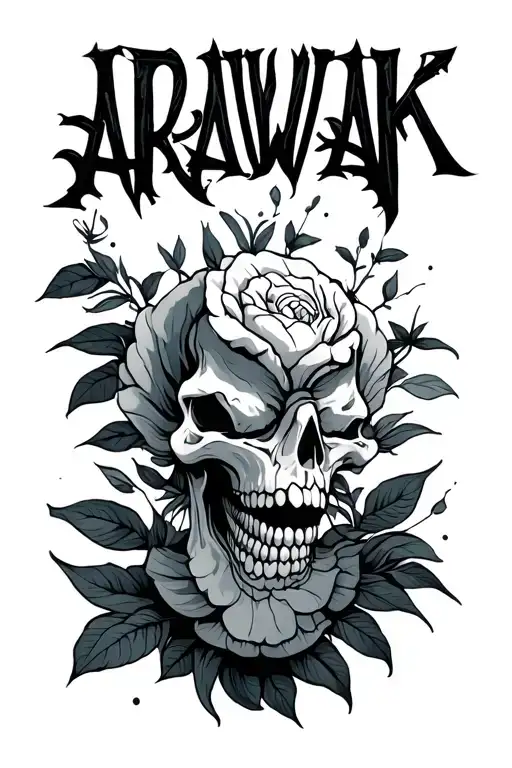 the word ARAWAK tattoo design idea