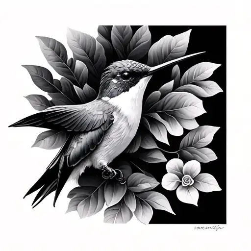 humming bird tattoo design idea