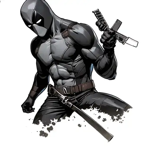 Deadpool, Deadpool oldest son, Deadpool middle son, Deadpool youngest daughter. tattoo design idea