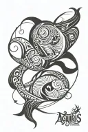 AQUARIUS PISCES CUSP tattoo design idea
