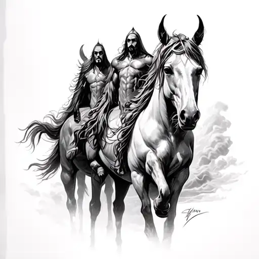 4 Horsemen Of The Apocalypse tattoo design idea