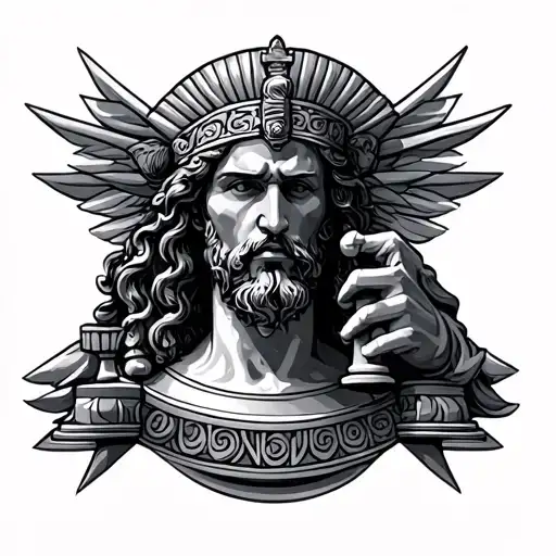 greek chess king tattoo design idea