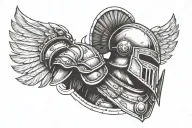 gladiator with helmet tattoo design idea