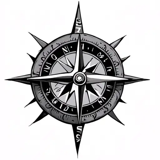 Nautical Compass Rose tattoo design idea
