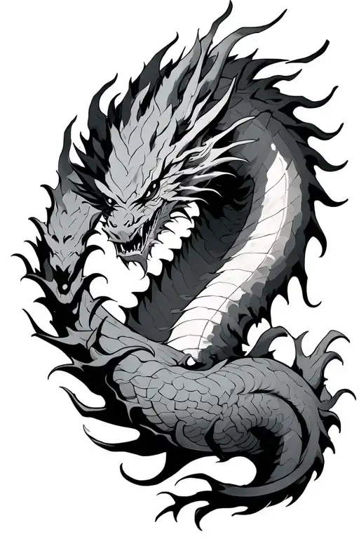 Zoro versus kaido dragon form tattoo design idea