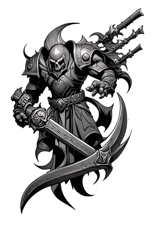 Warhammer 40k chaos full sleeve tattoo design tattoo design idea