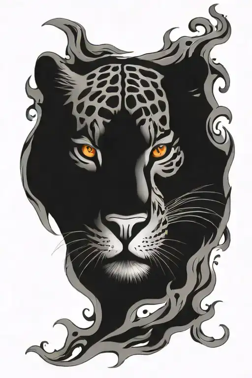fluid dynamics turbulence flame jaguar tattoo design idea