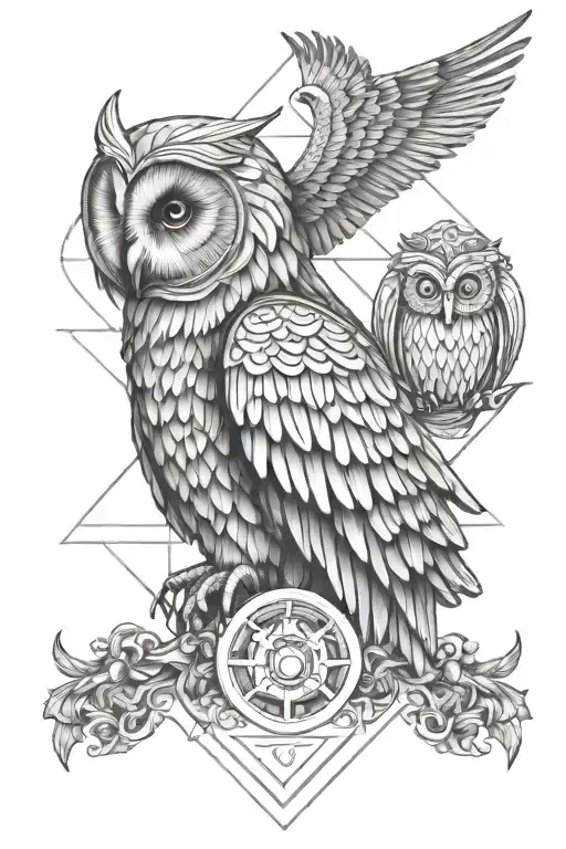 athena greek goddess with owl for men tattoo design idea