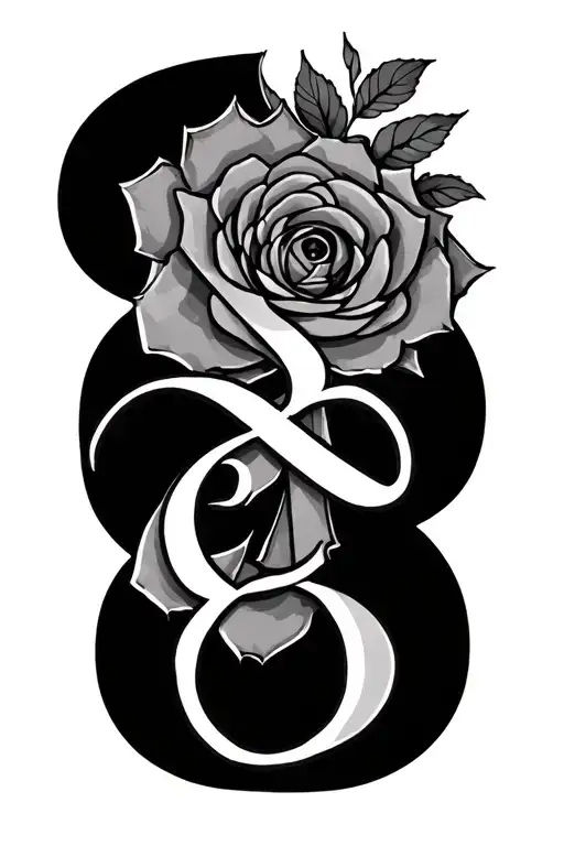 children's name intertwined tattoo design idea