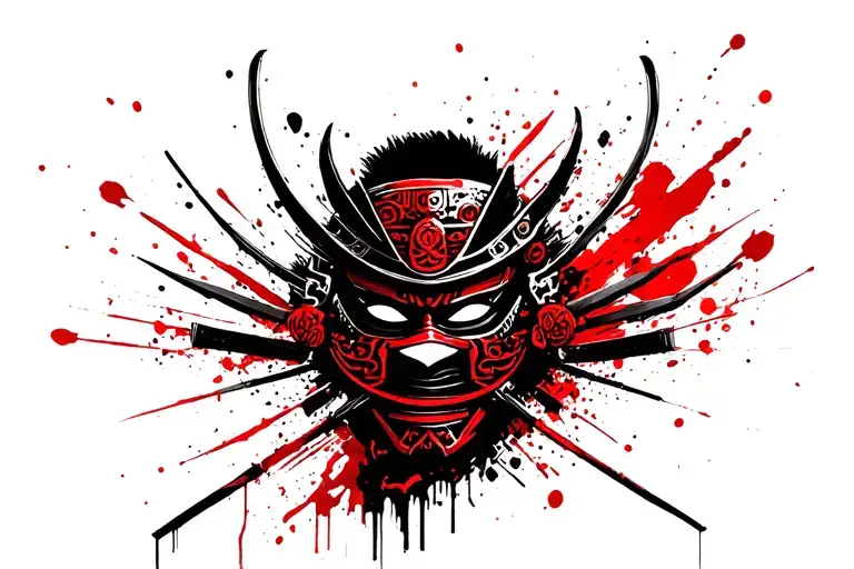 Mask samurai tattoo design idea