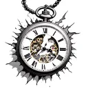 broken pocket watch tattoo design idea