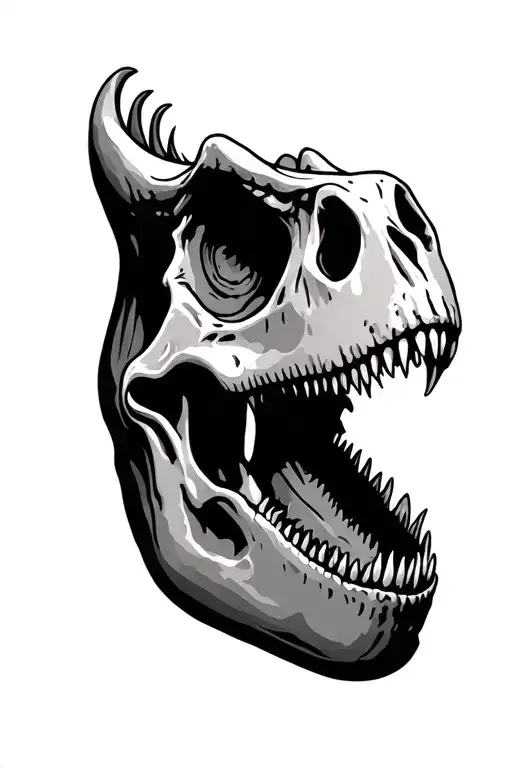 Dinosaur skull tattoo design idea