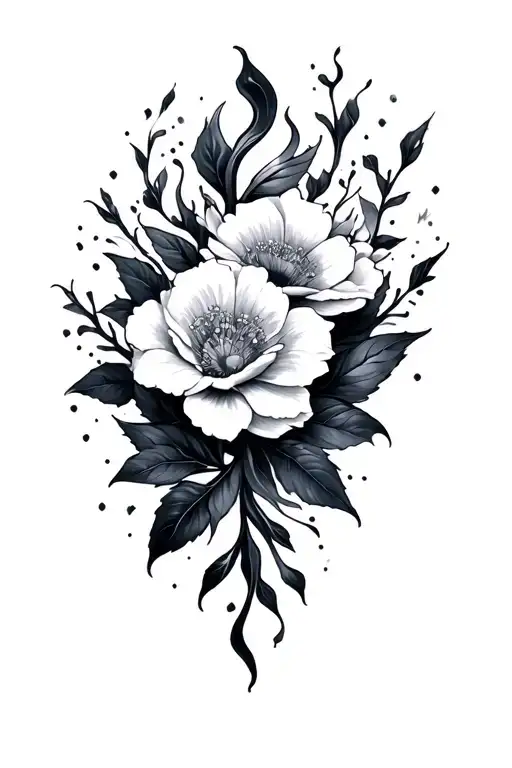 burning bridges; trauma; florals tattoo design idea